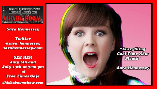 Sara Hennessey performing on July 6 and 13!!